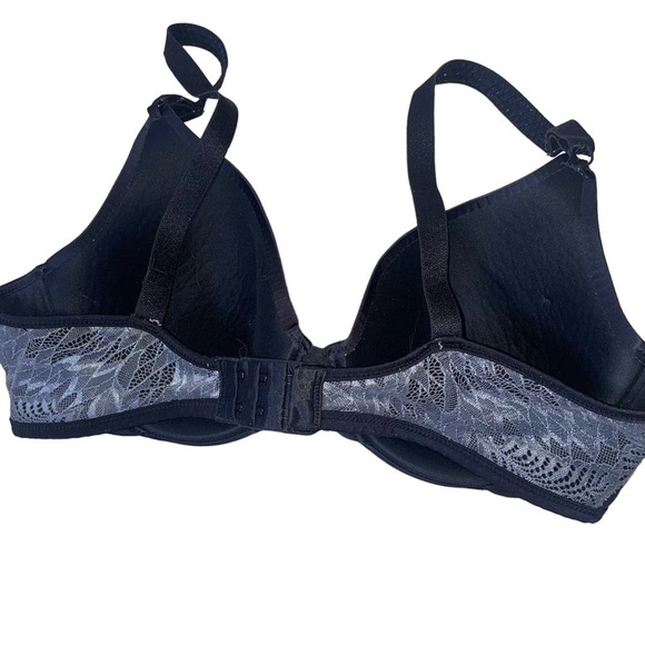 Vanity Fair black & gray push up underwire lightly padded bra SZ 36C - Picture 8 of 9